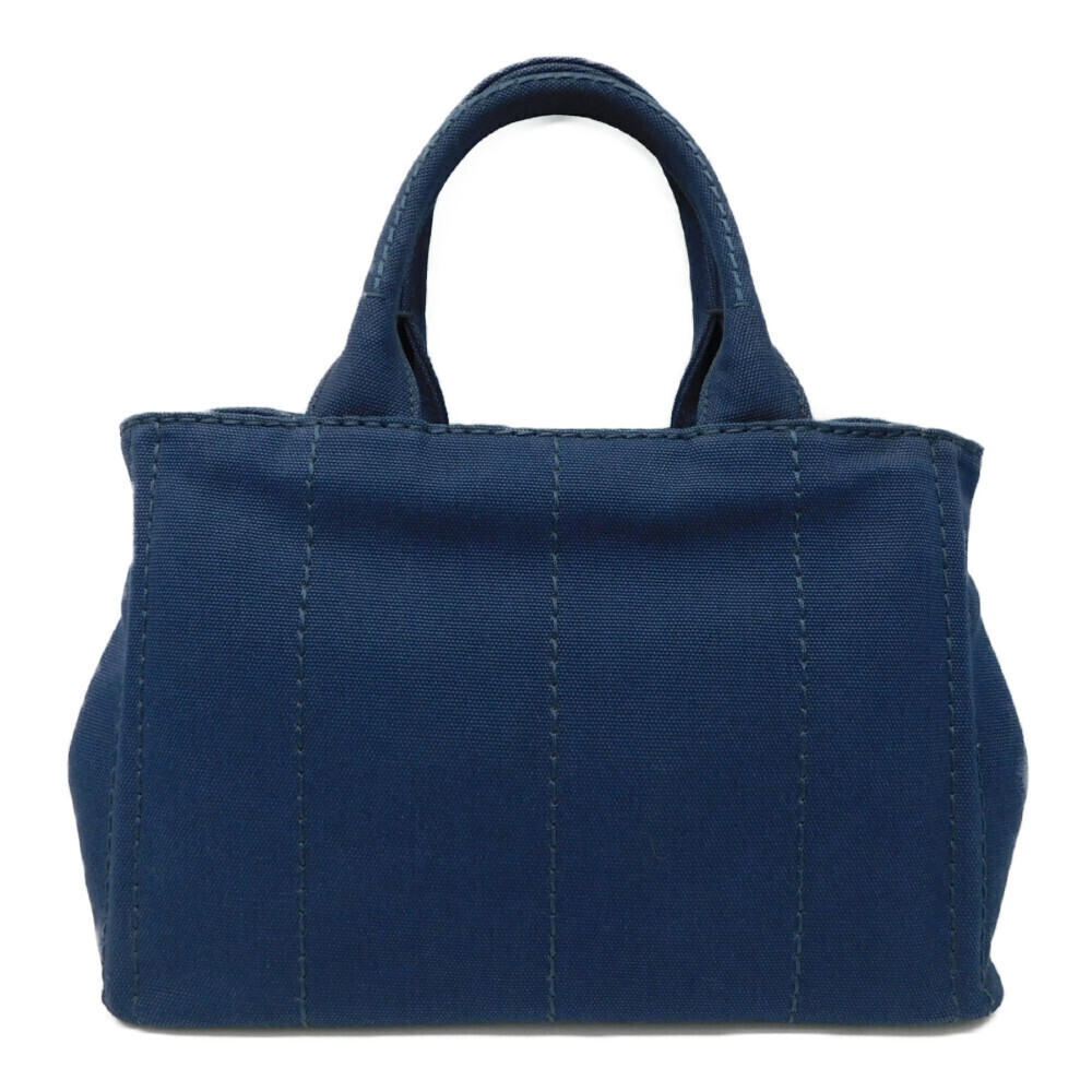 Prada Canvas Canapa Bag Shoulder Navy Blue 2way Blue